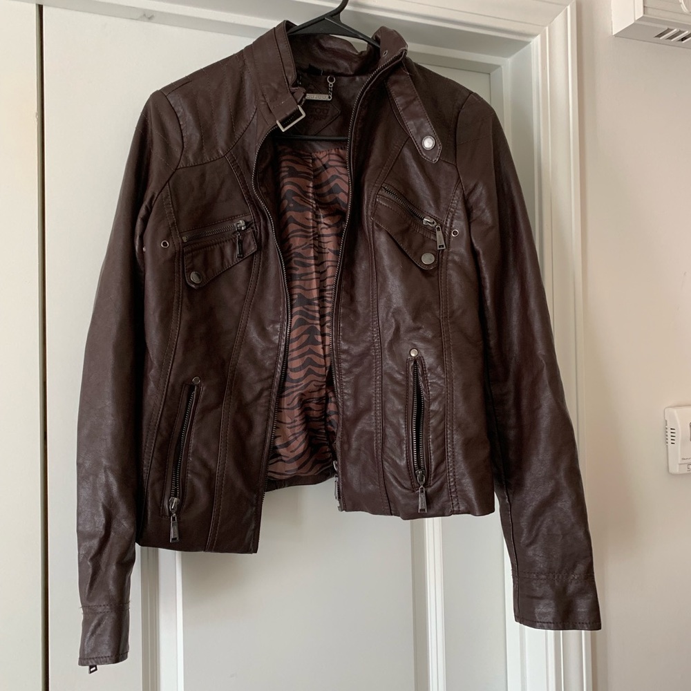 Brown leather jacket